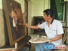<b>德阳什邡一五旬修车大叔痴迷画画  网友：好有文艺范儿</b>