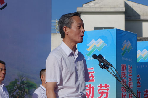 重庆市政府副秘书长艾扬宣布运动会开幕