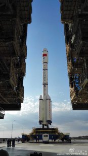 <b>箭在弦上！天宫二号已矗立在发射架</b>