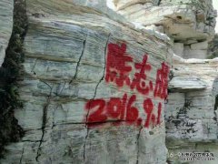 北京一景区13处遭涂鸦 留名＂陈志成＂