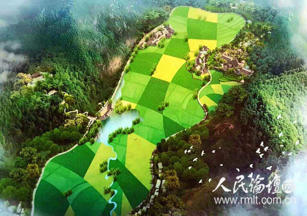 广西巴马云外天乡生态农业基地鸟瞰图