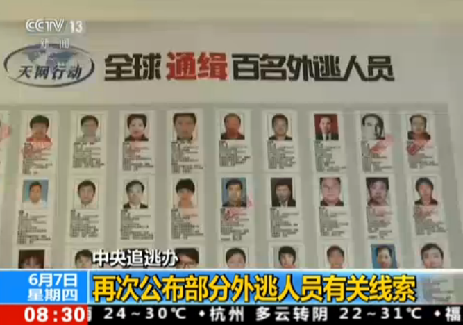 中央追逃办：再次公布部分外逃人员有关线索