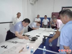 <b>河南永城书法家来安徽谯城献艺</b>