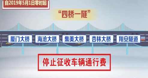 厦门将停征“四桥一隧”车辆通行费