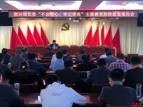 安徽庐江：郭河镇召开“不忘初心、牢记使命”主题教育形势政策报告会