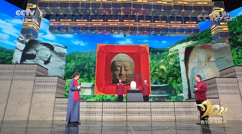 山西太原天龙山石窟佛首首次和全国人民见面