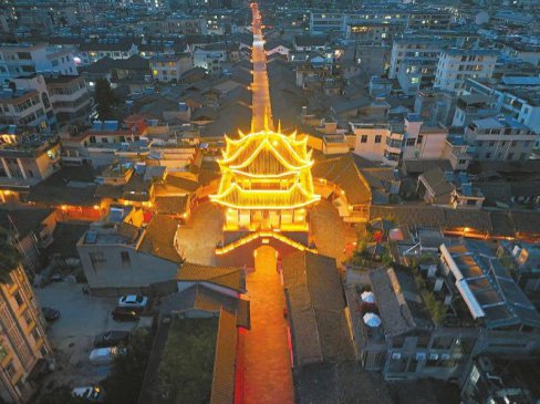 会理古城钟鼓楼夜景