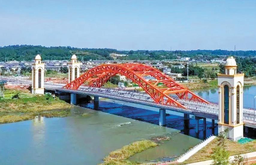 锦江大桥通车 成眉两地车程缩短半小时