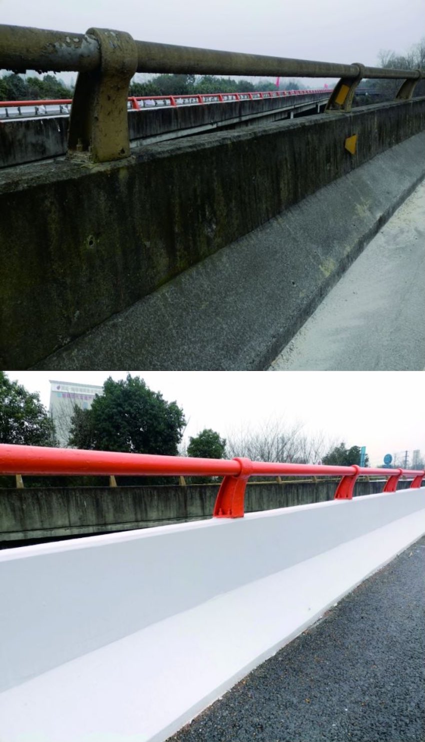 护栏改造前和改造后对比。四川省交通运输厅供图